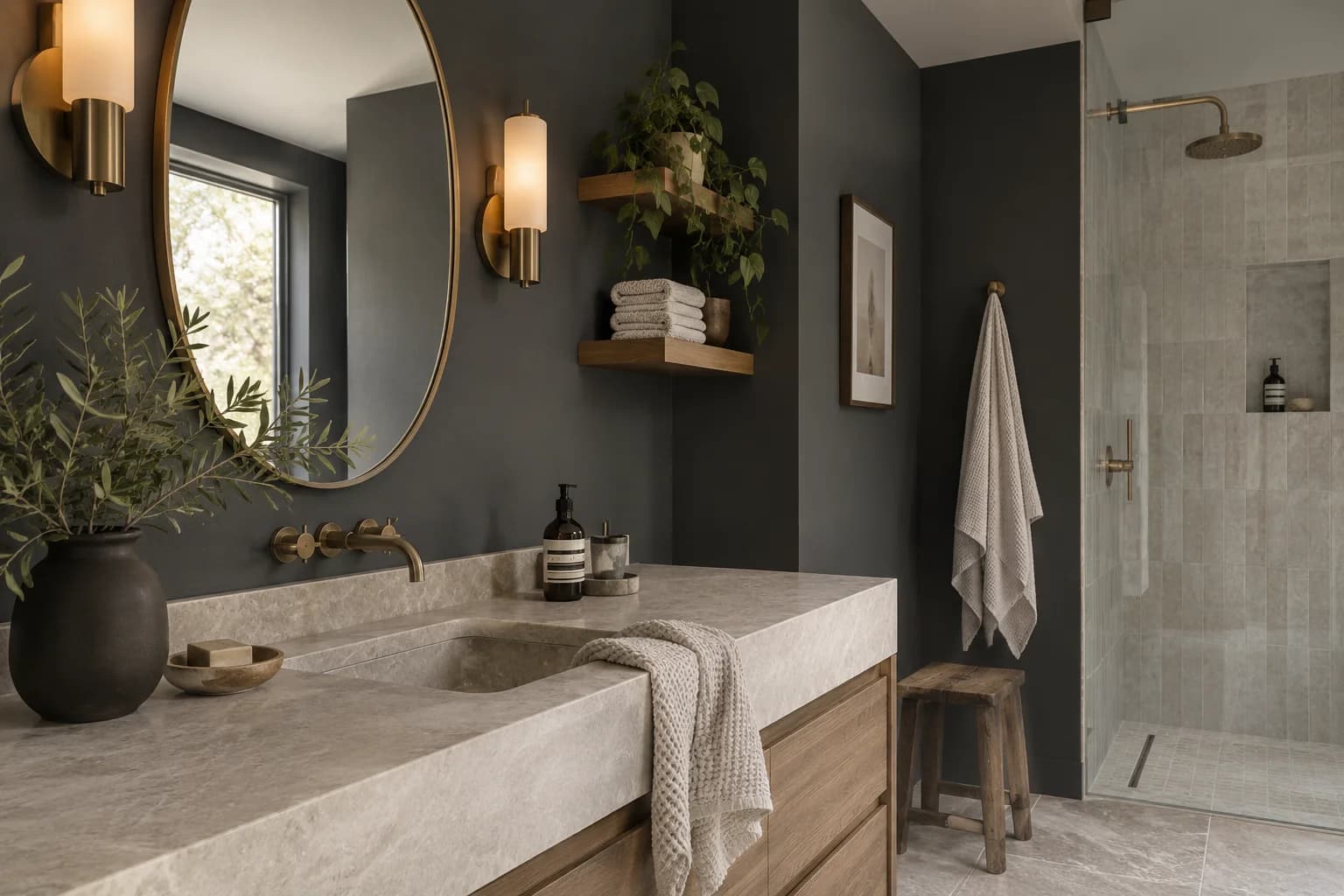 Bathroom featuring Wrought Iron paint