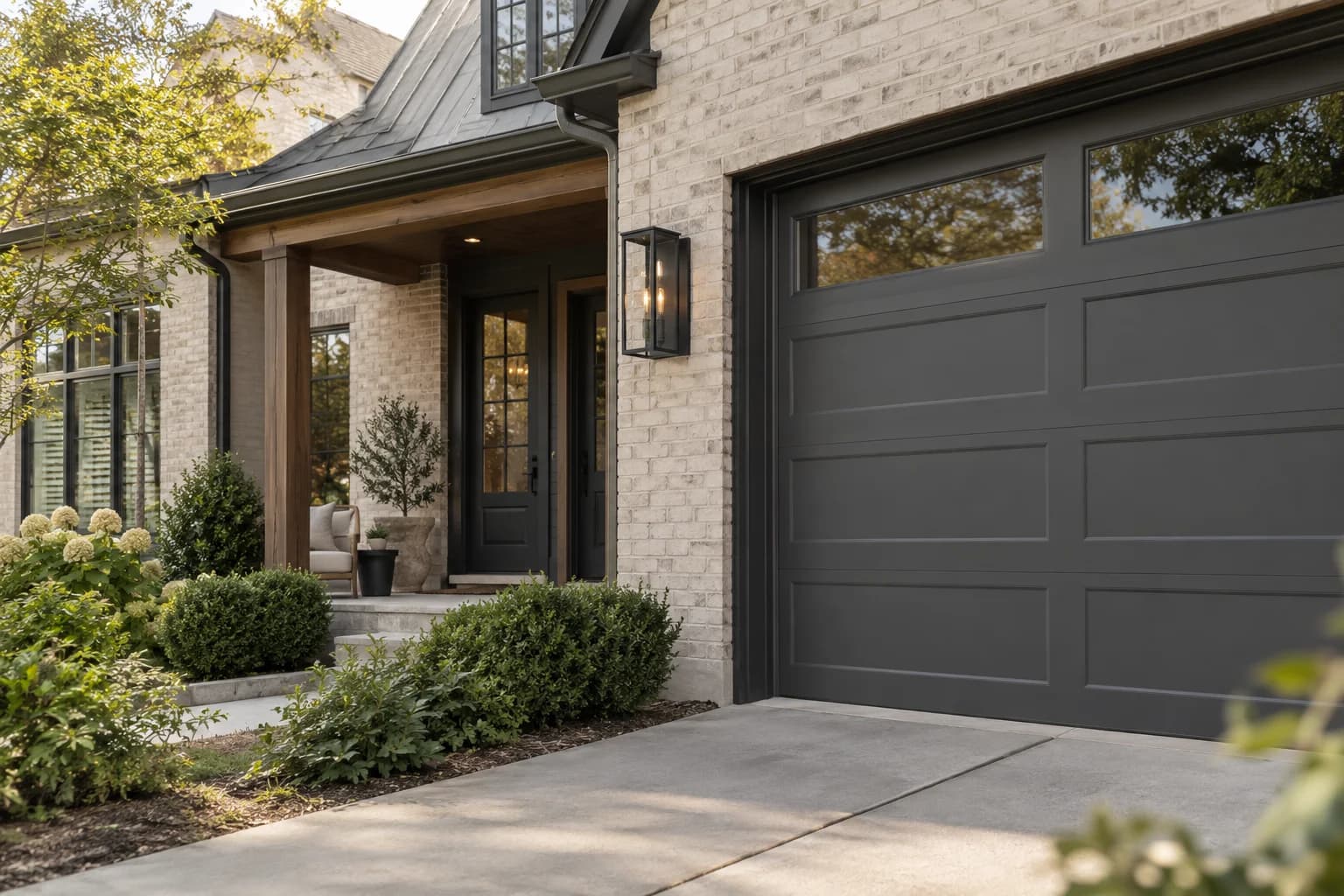 Garage door featuring Wrought Iron paint