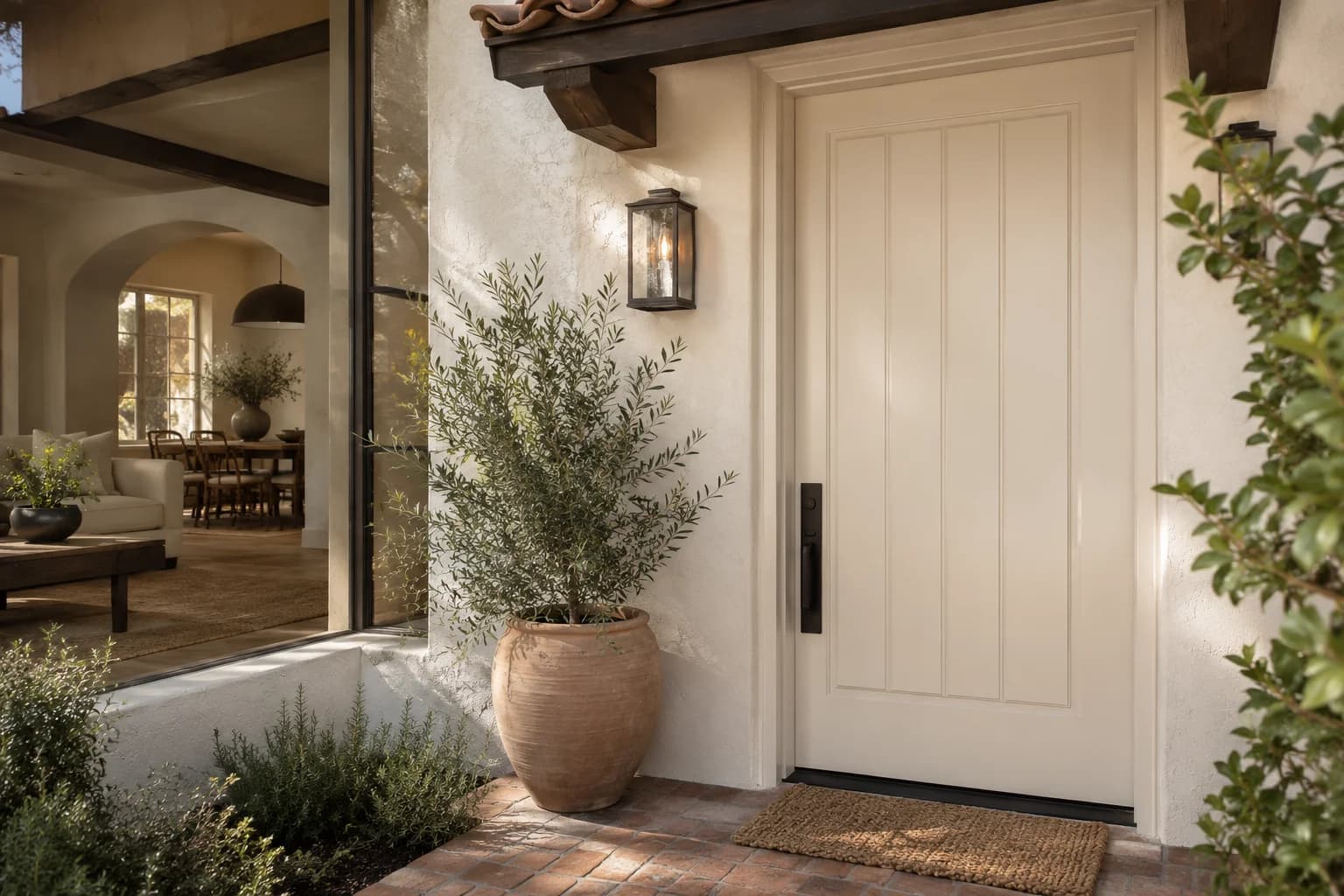 Front door featuring Alabaster paint