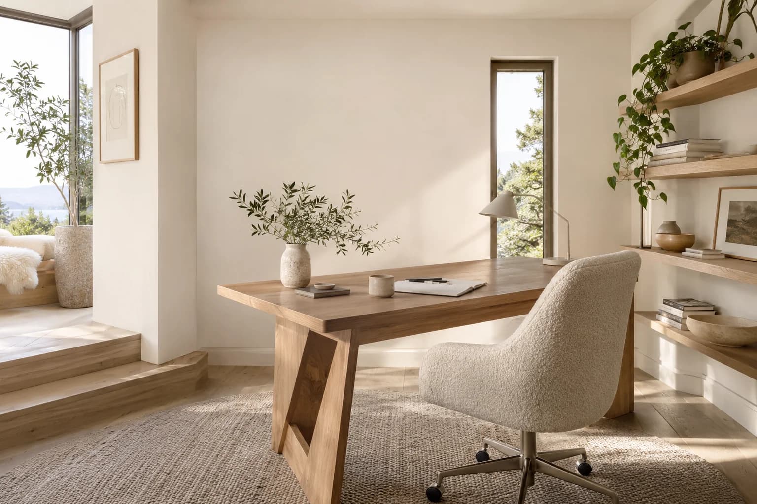 Home office featuring Alabaster paint