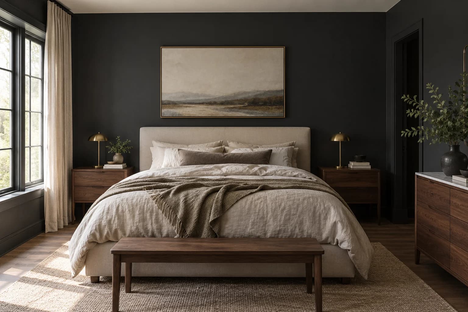Bedroom featuring Black paint