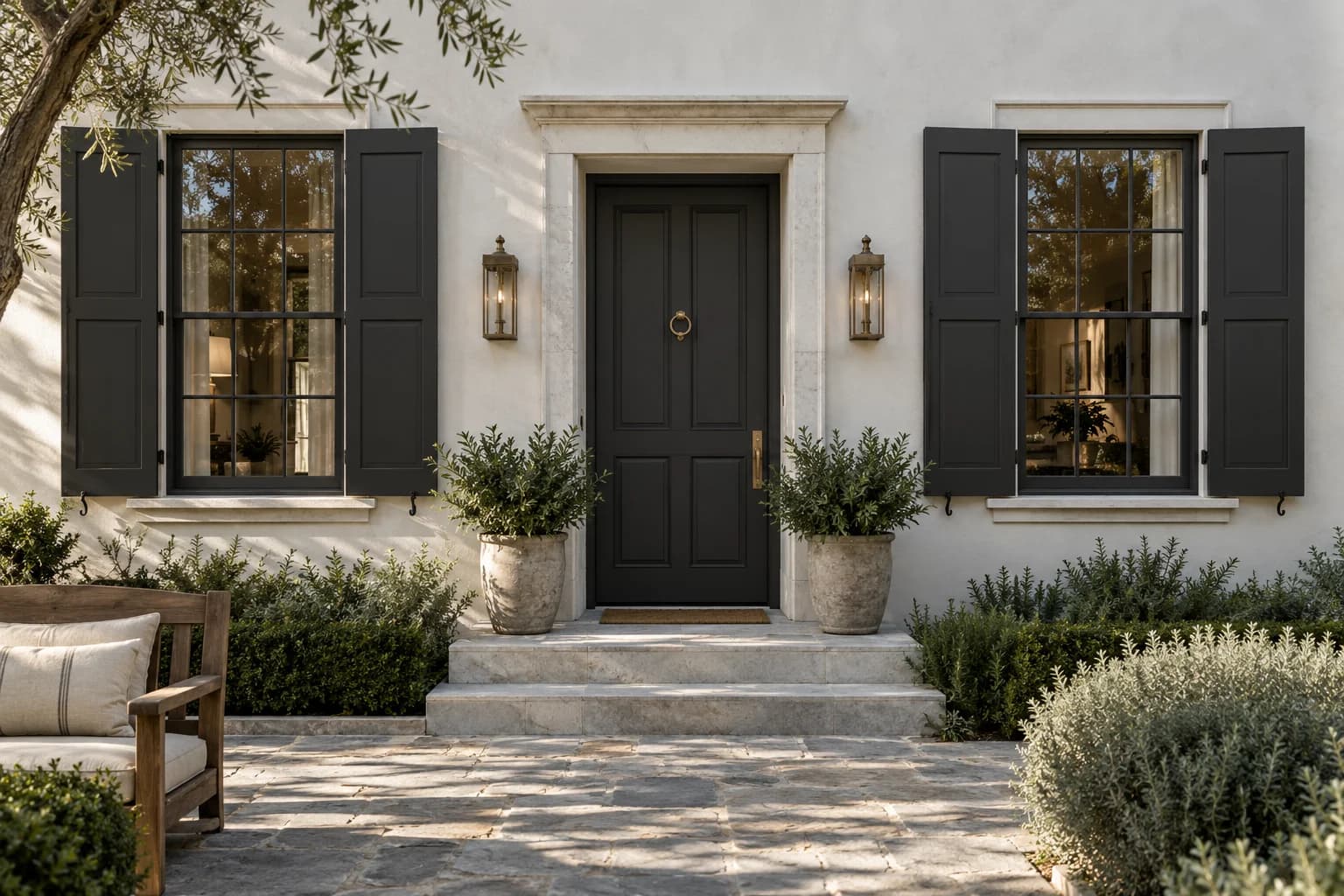 Shutters & trim featuring Black paint