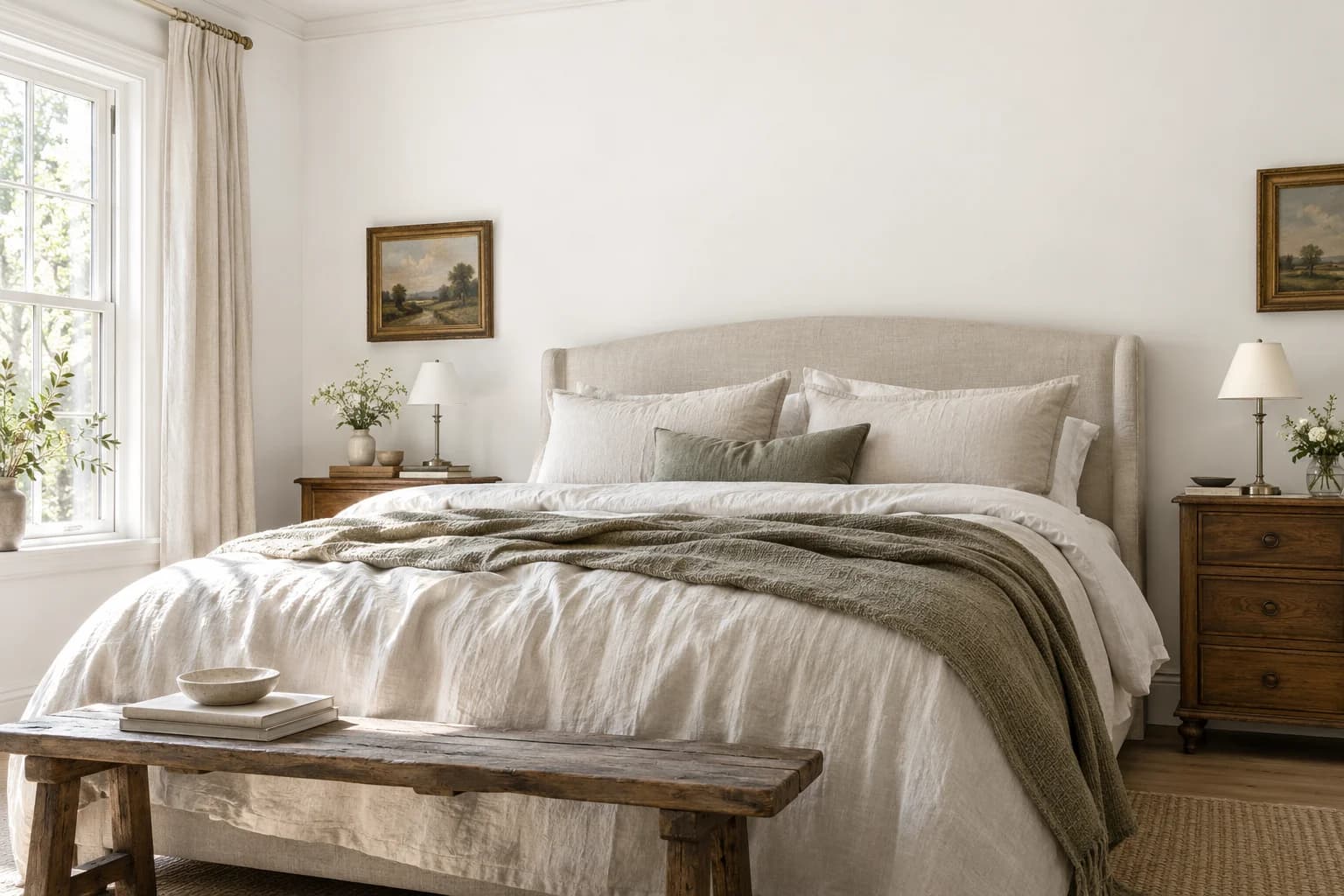 Bedroom featuring Cool December paint