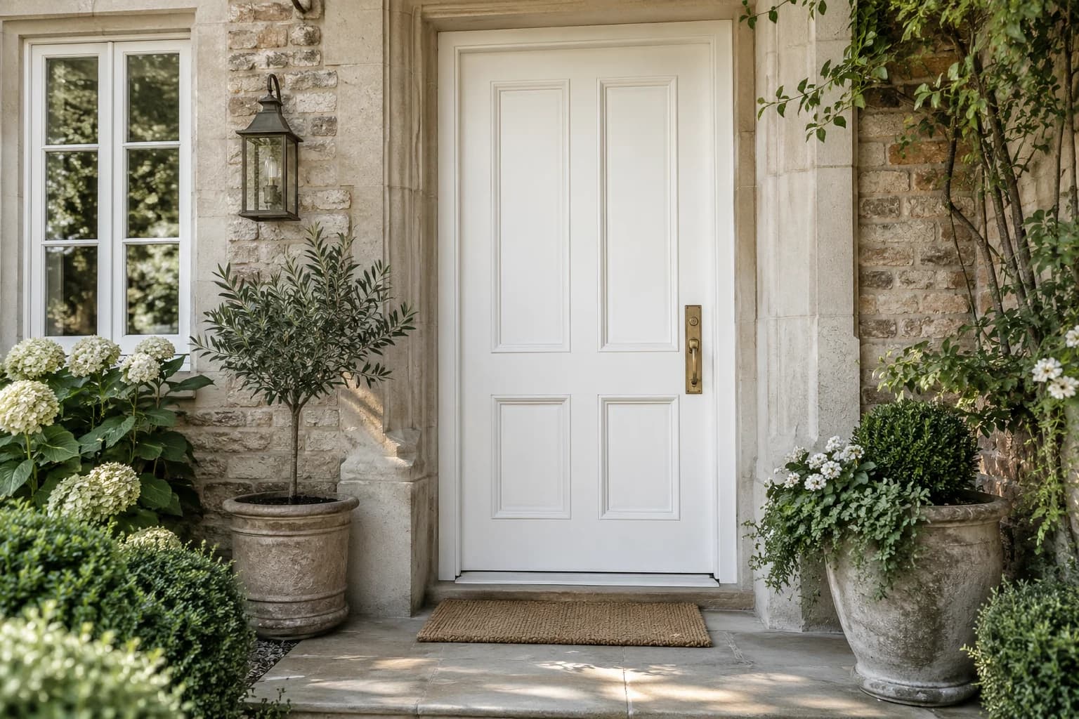 Front door featuring Cool December paint