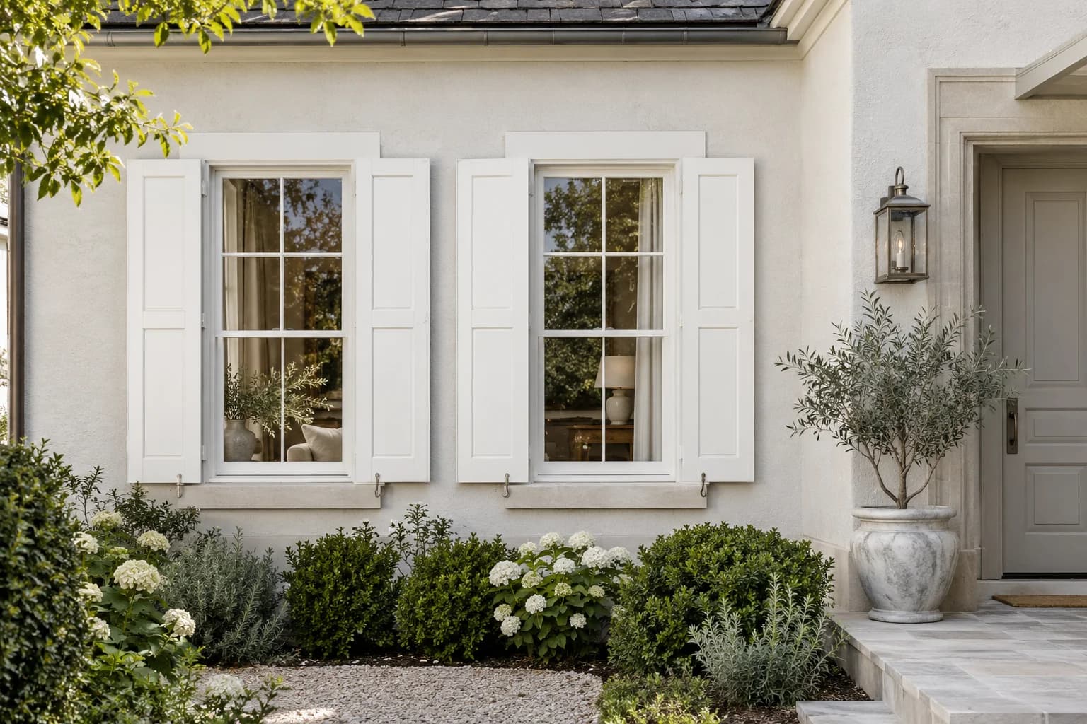 Shutters & trim featuring Cool December paint