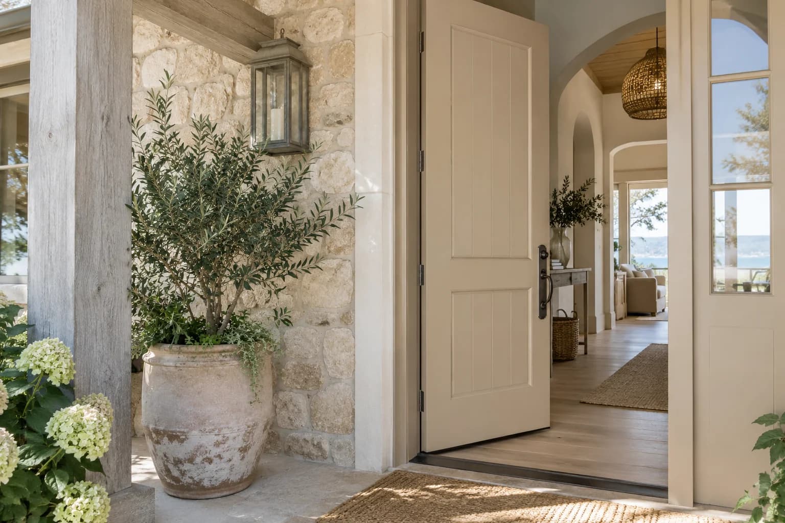 Front door featuring Desert Suede paint