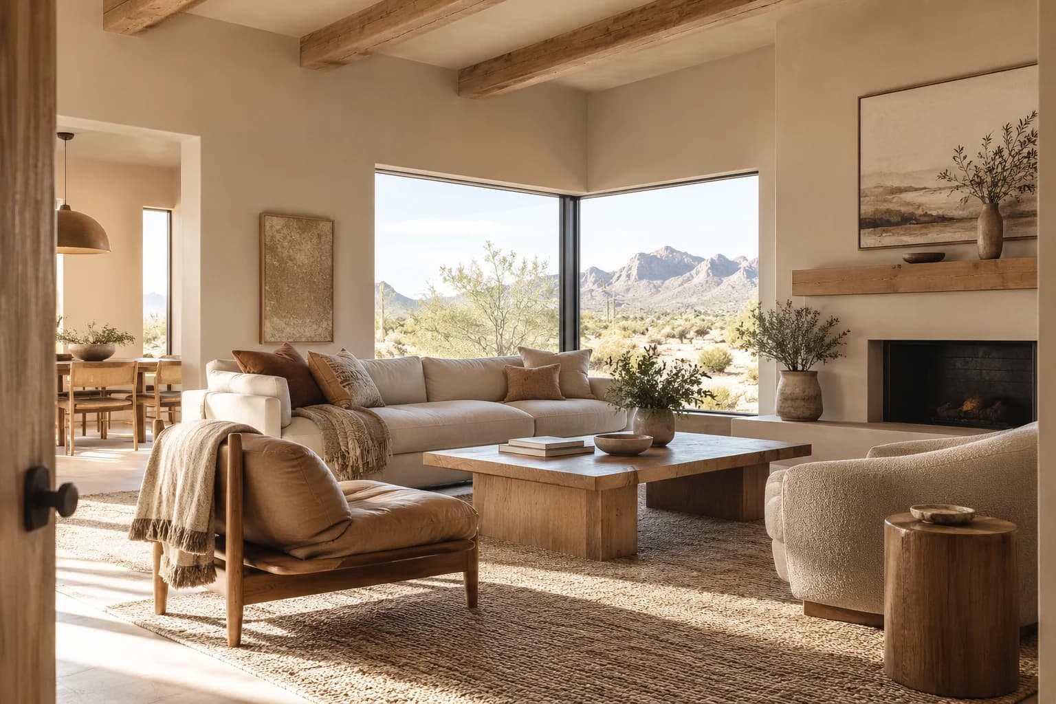 Desert Suede walls in a desert ranch living room