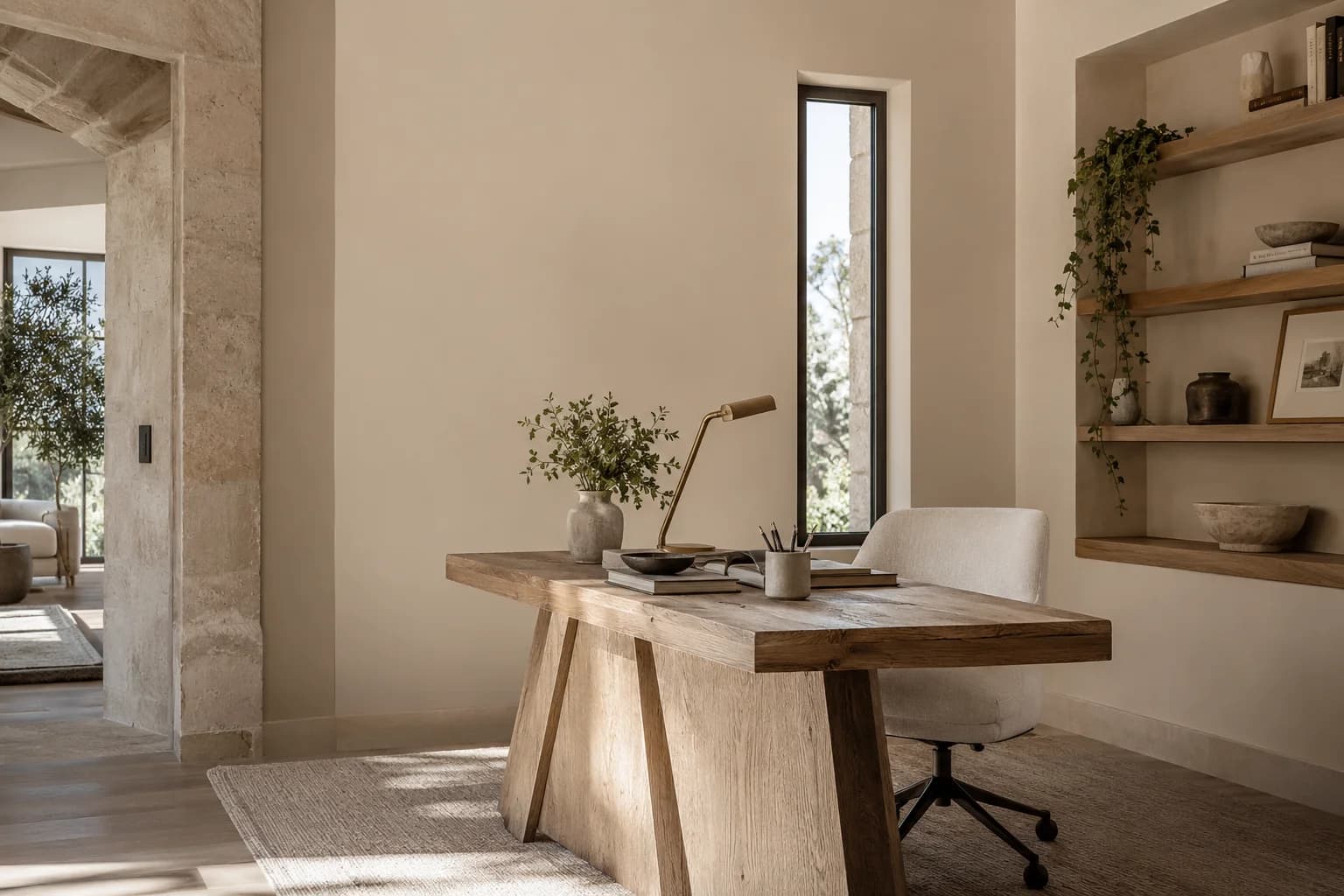 Home office featuring Desert Suede paint