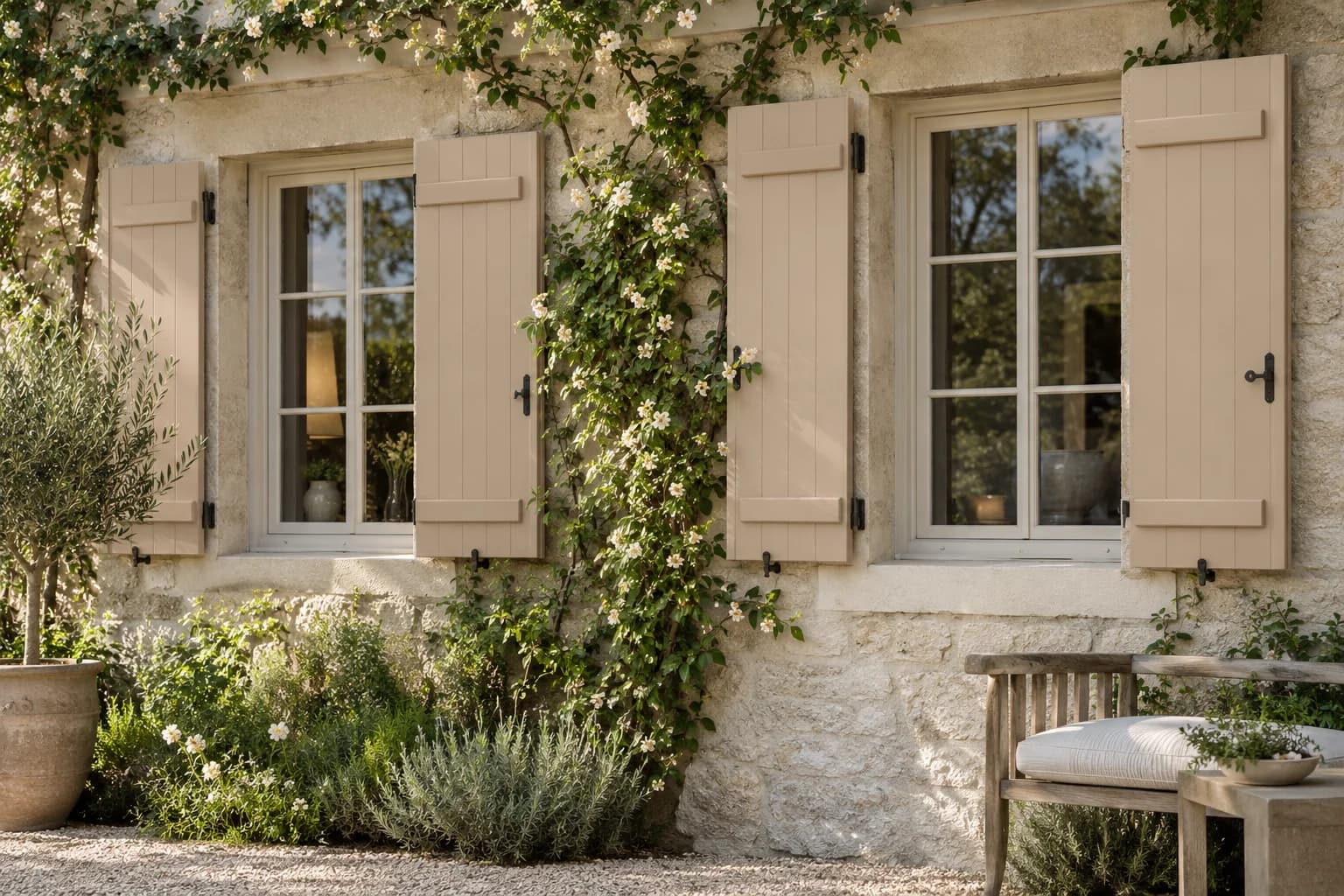 Shutters & trim featuring Desert Suede paint