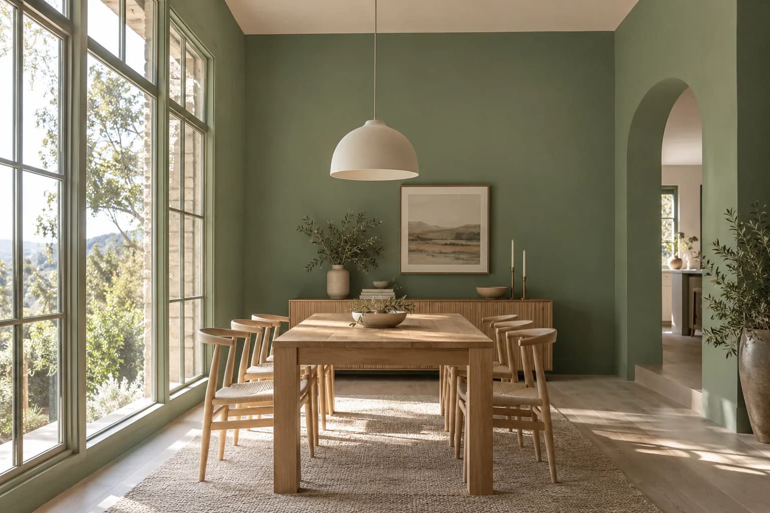 Dining room featuring Green Scene paint