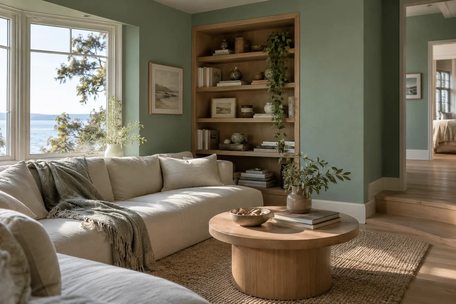Living room featuring Green Scene paint