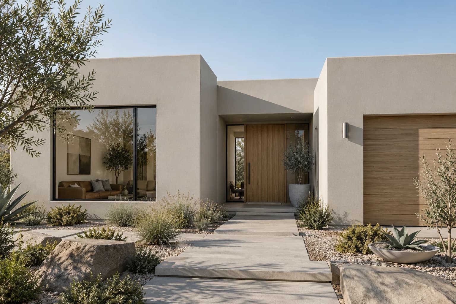 Stucco featuring Miner's Dust paint