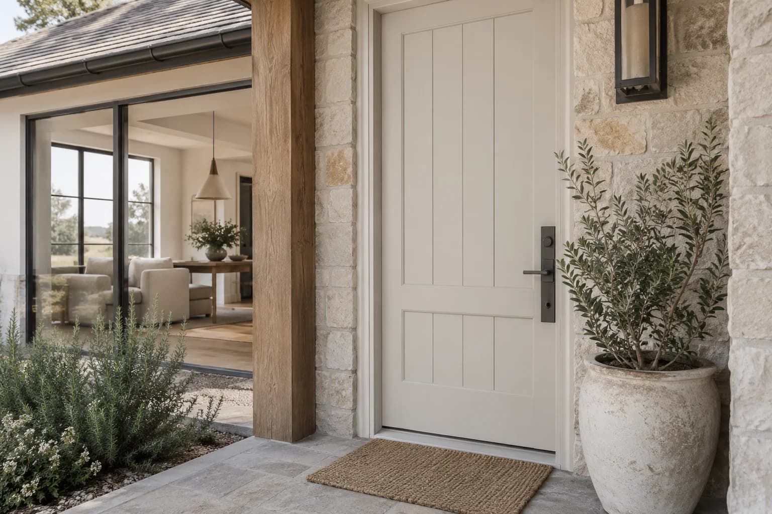 Front door featuring Muslin paint