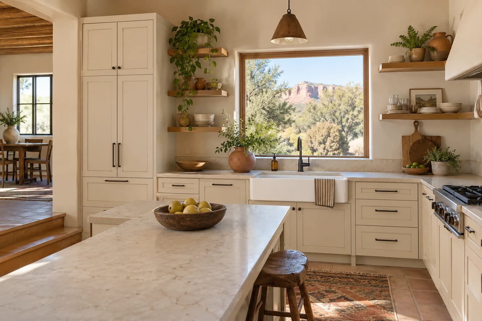 Kitchen cabinets featuring Sandcastle paint