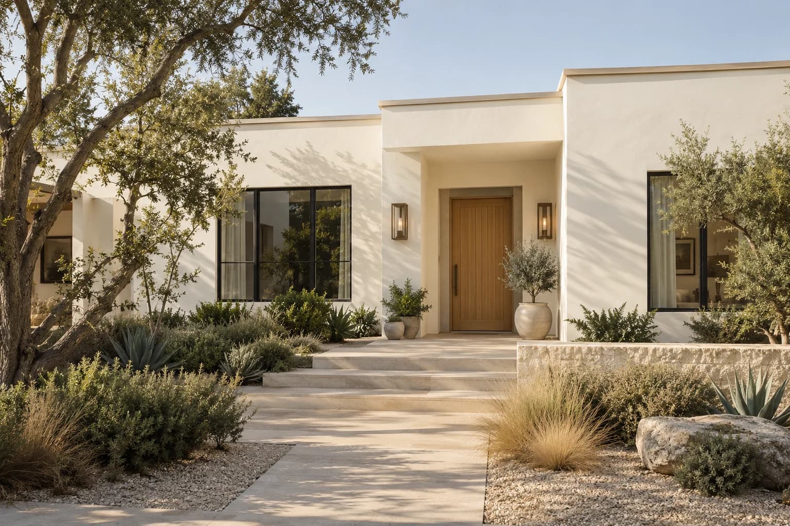 Stucco featuring Swiss Coffee paint