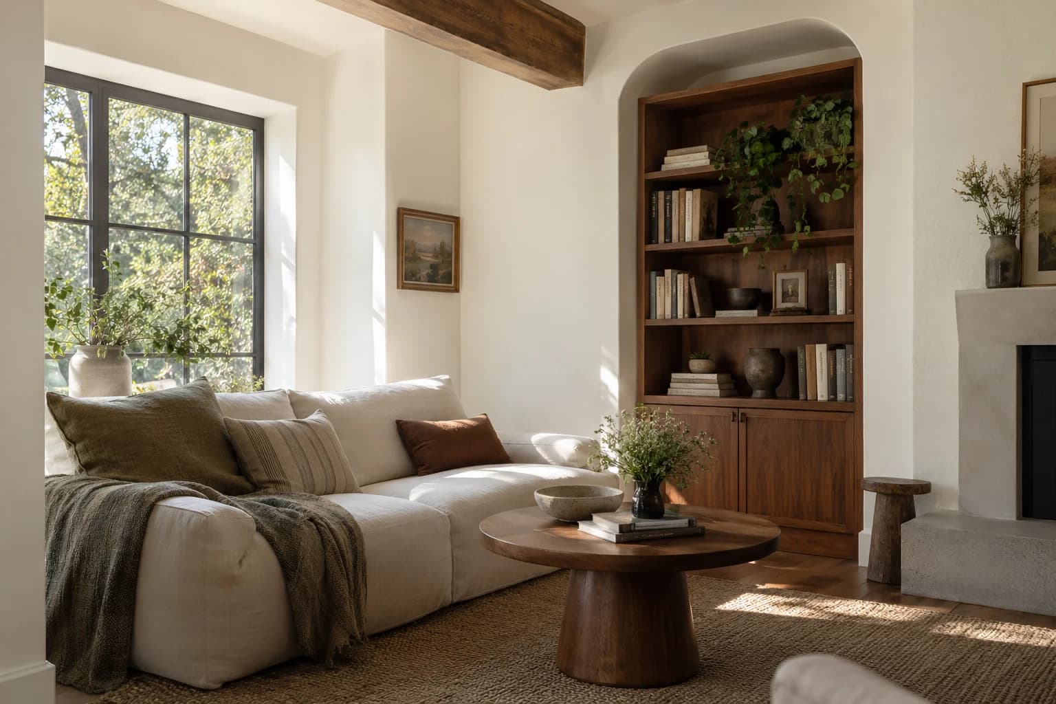 Living room featuring Warm White paint
