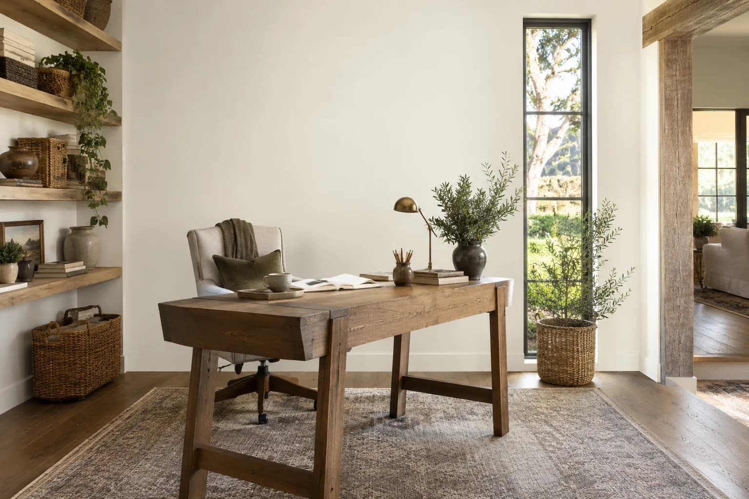 Home office featuring Warm White paint