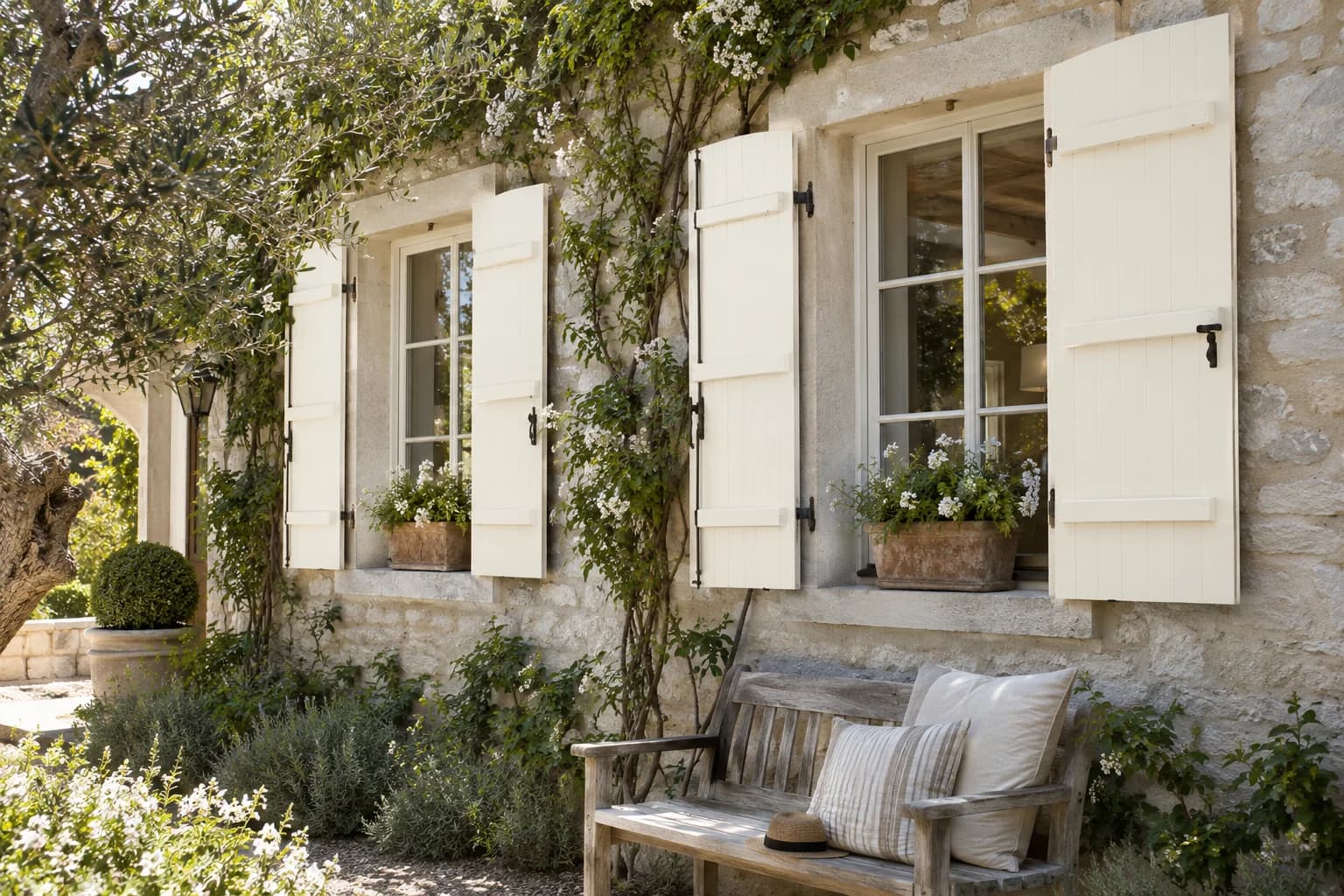 Shutters & trim featuring Warm White paint
