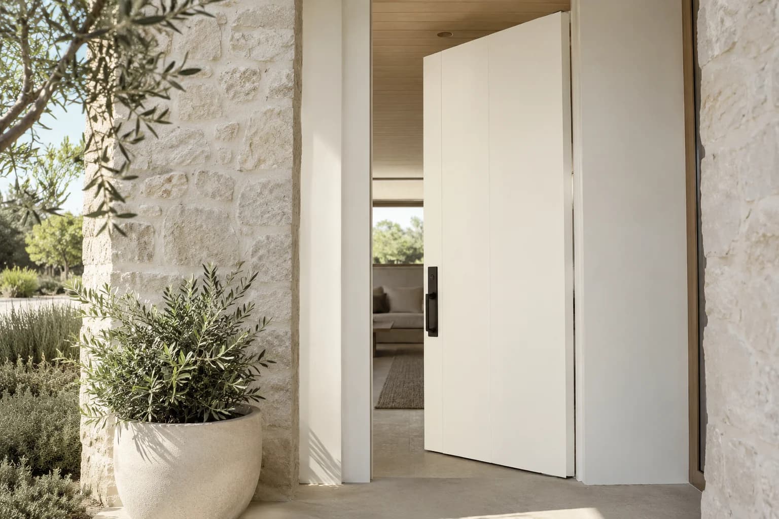 Front door featuring White Heat paint