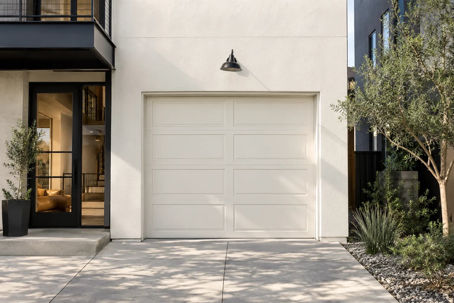 Garage door featuring White Heat paint