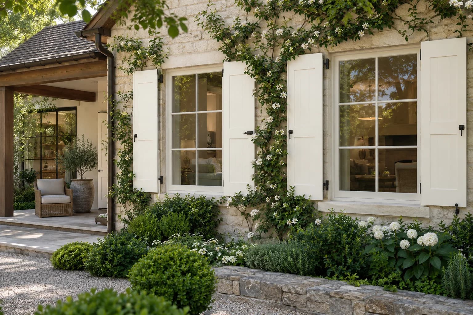 Shutters & trim featuring White Heat paint
