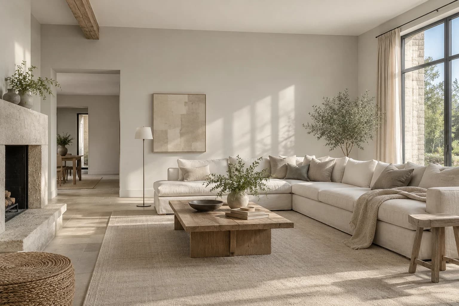 Ammonite walls in a Belgian living room