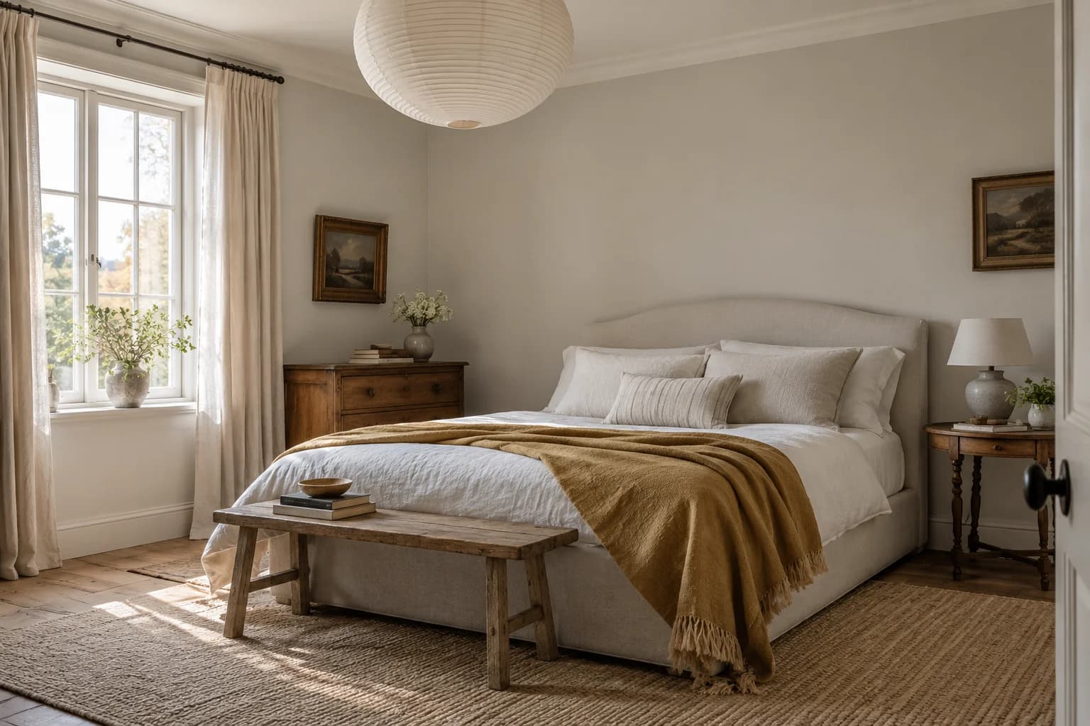Bedroom featuring Cornforth White paint