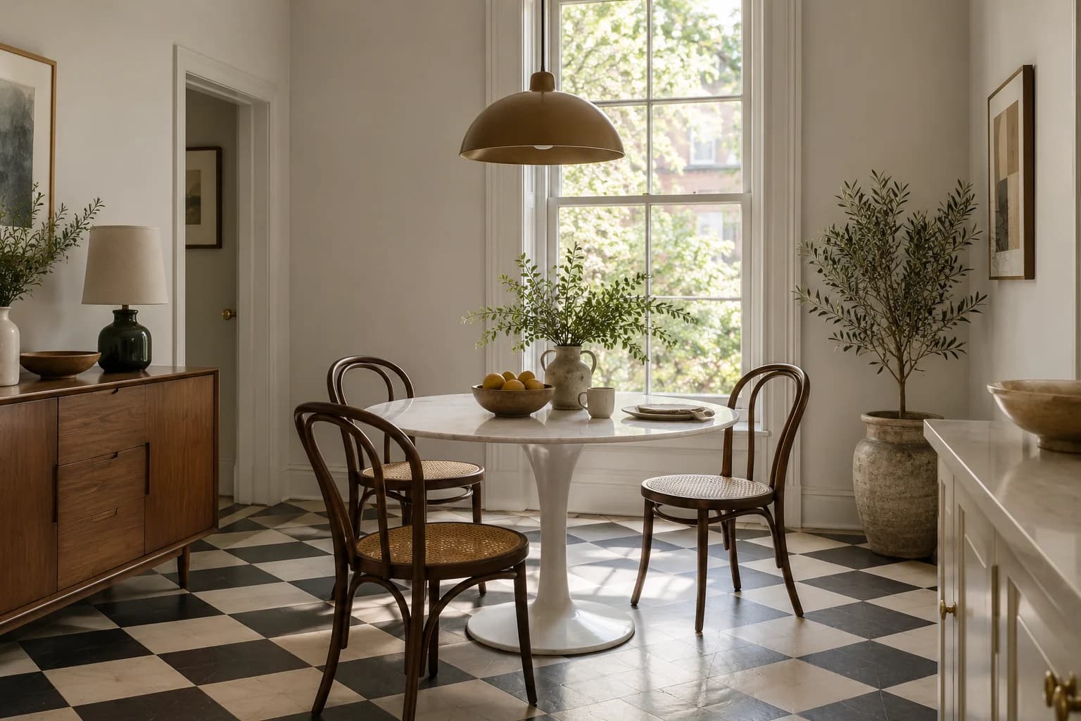 Dining room featuring Cornforth White paint