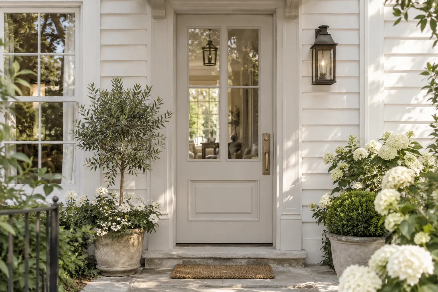 Front door featuring Cornforth White paint