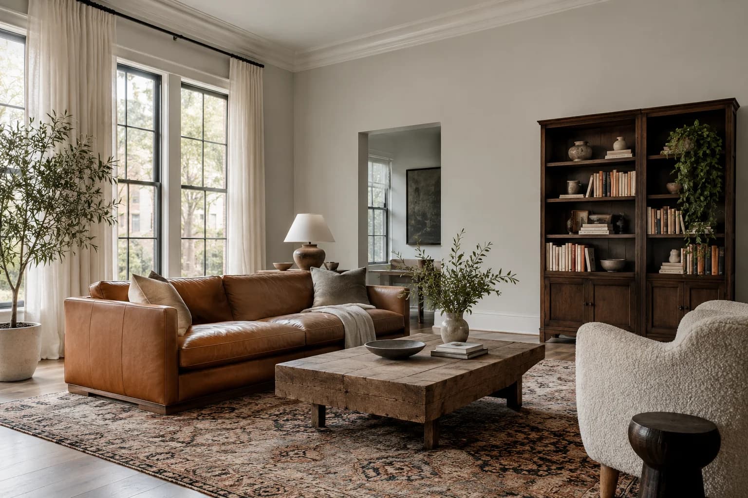 Cornforth White walls in a minimal contemporary living room