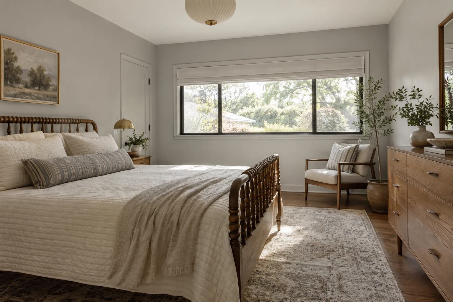Bedroom featuring Pavilion Gray paint