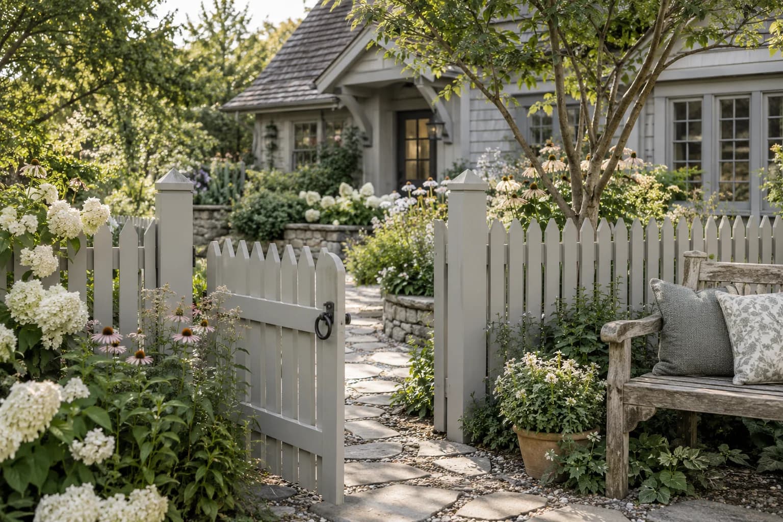 Fences & garden structures featuring Pavilion Gray paint