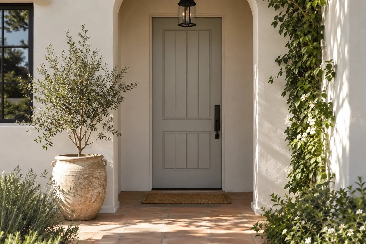 Front door featuring Pavilion Gray paint