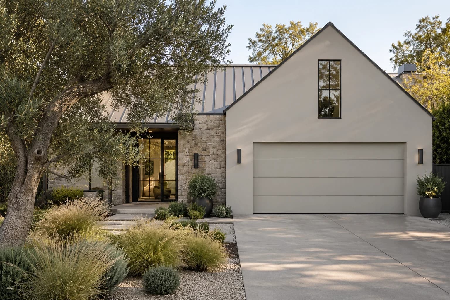 Garage door featuring Pavilion Gray paint