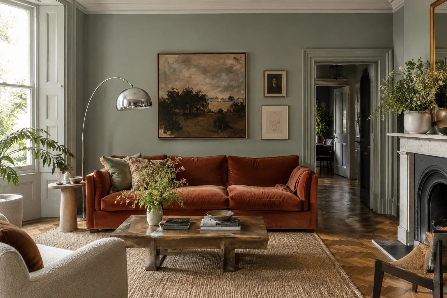 Living room featuring Pigeon paint