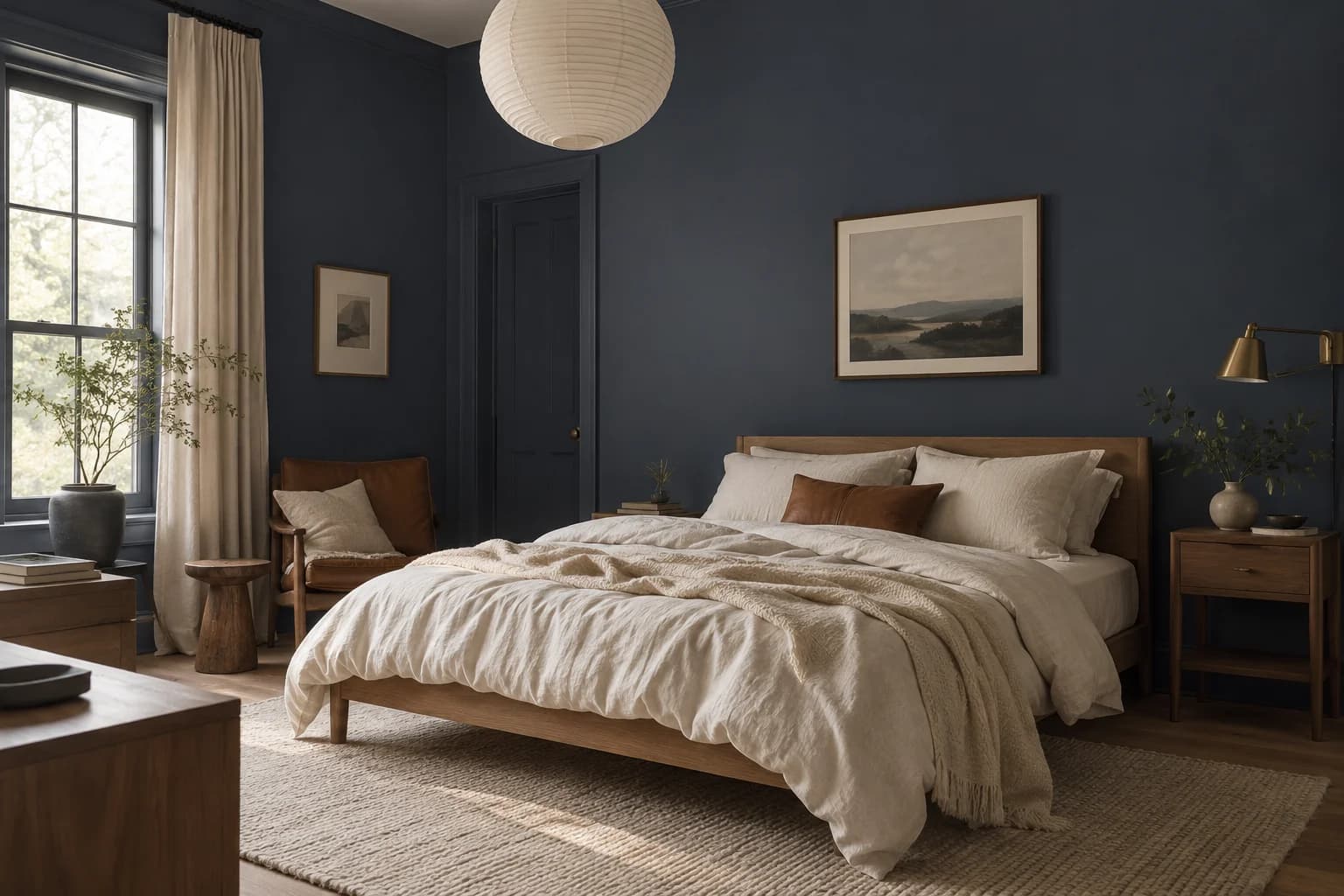 Bedroom featuring Hale Navy paint