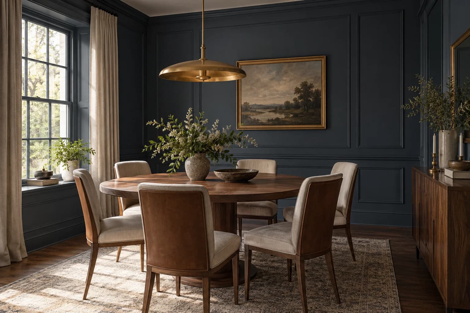 Dining room featuring Hale Navy paint