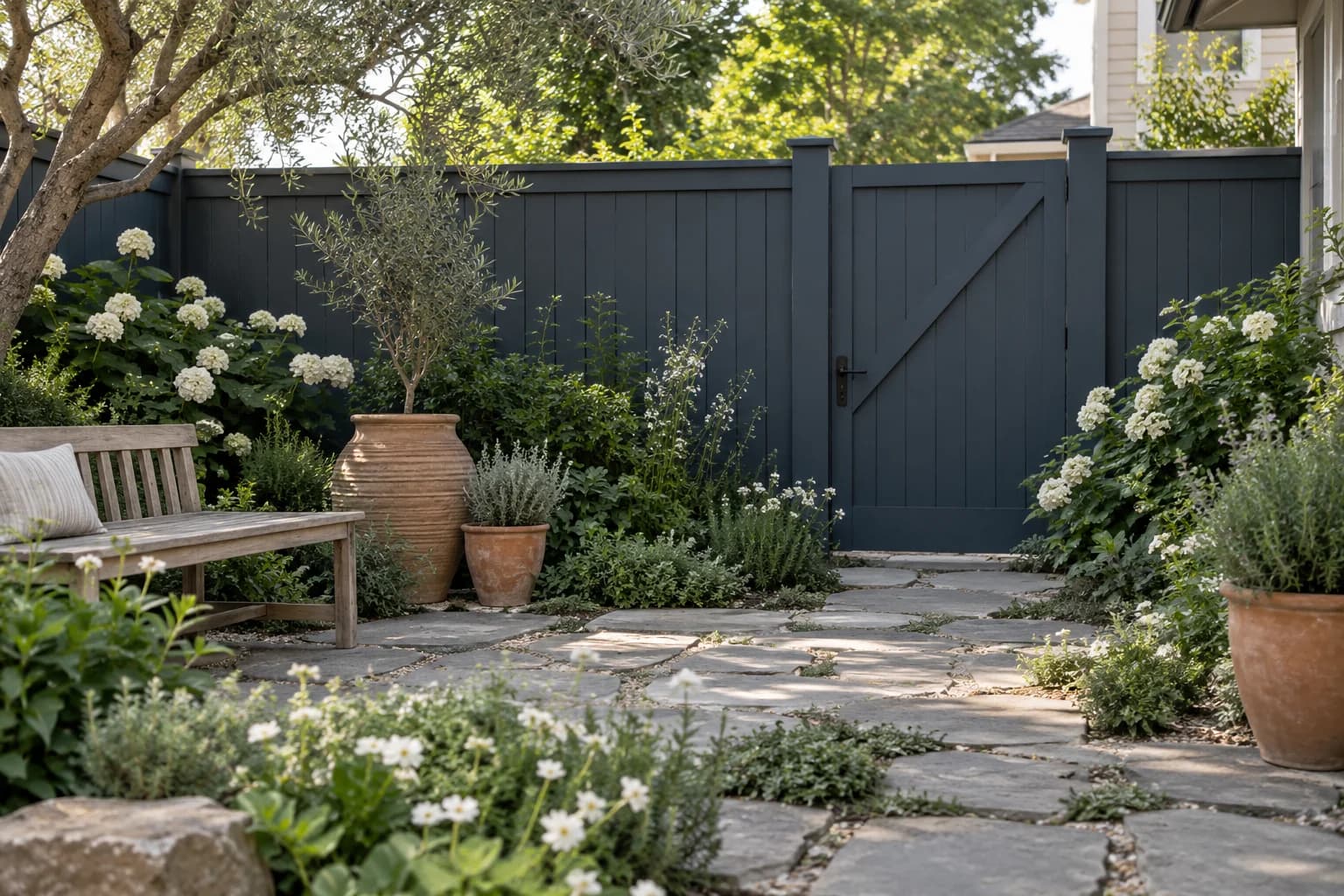 Fences & garden structures featuring Hale Navy paint