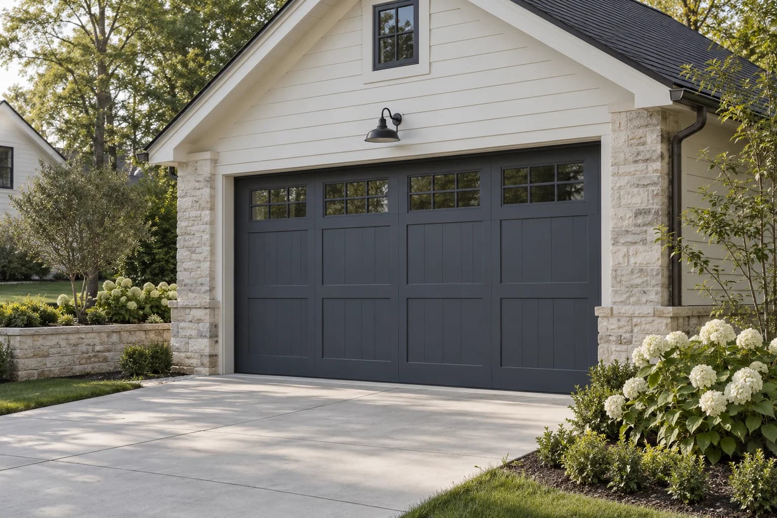 Garage door featuring Hale Navy paint