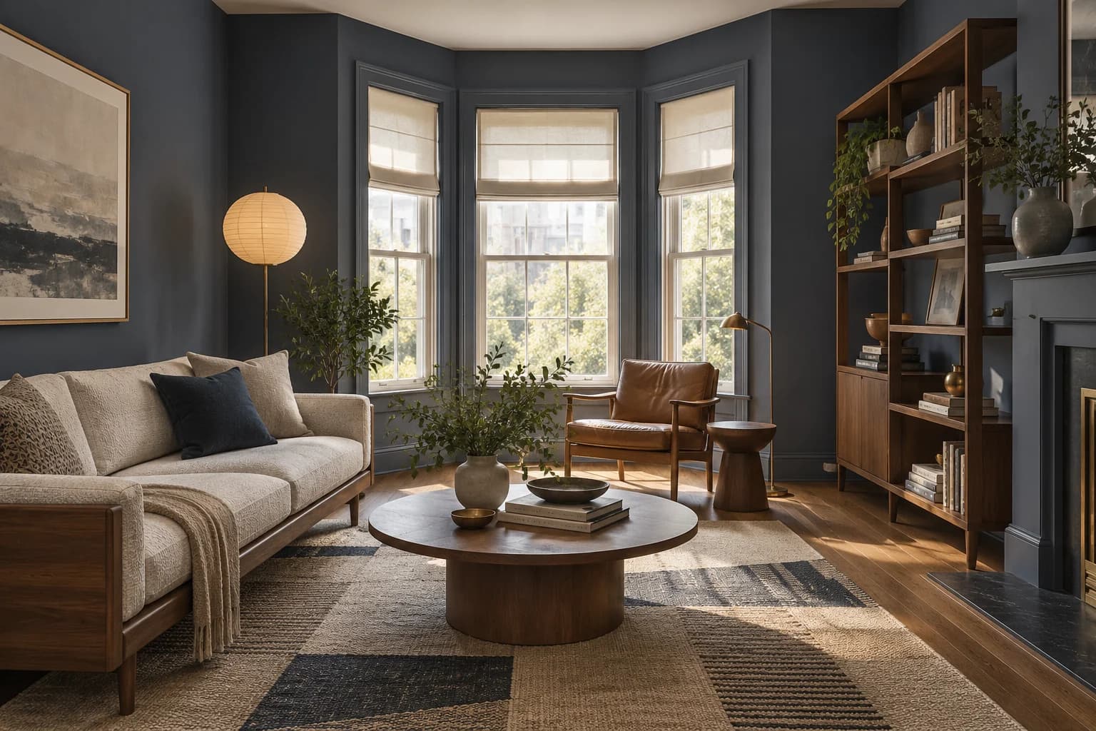 Living room featuring Hale Navy paint