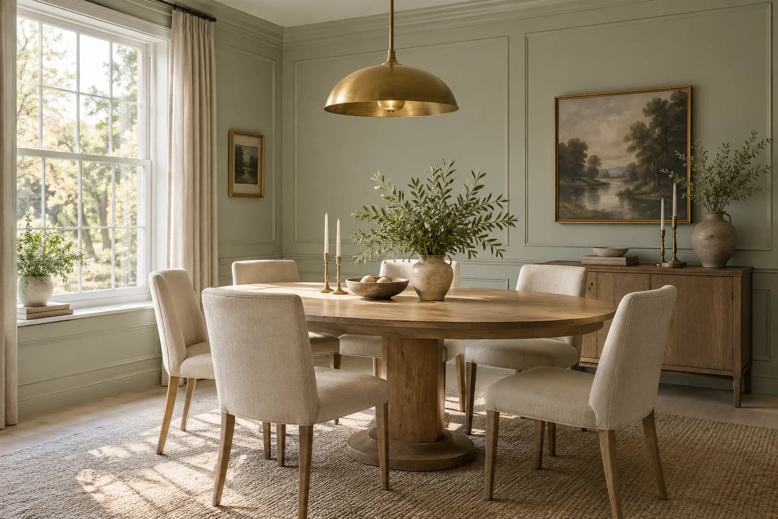 Dining room featuring October Mist paint