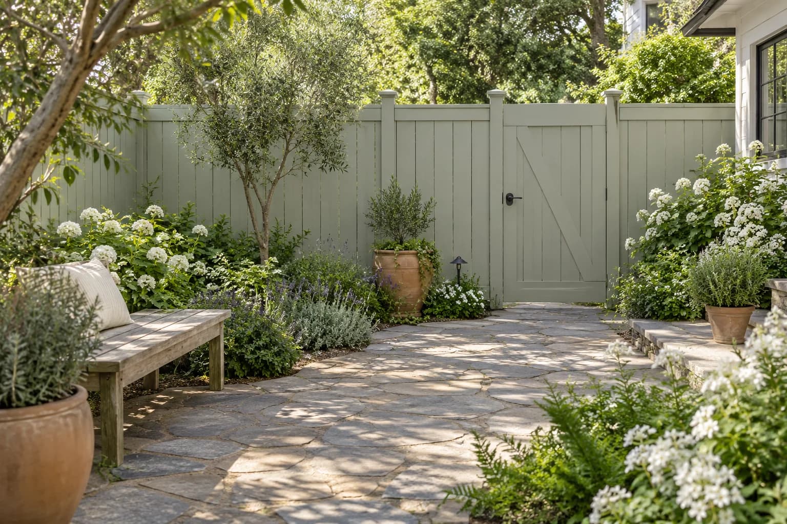 Fences & garden structures featuring October Mist paint