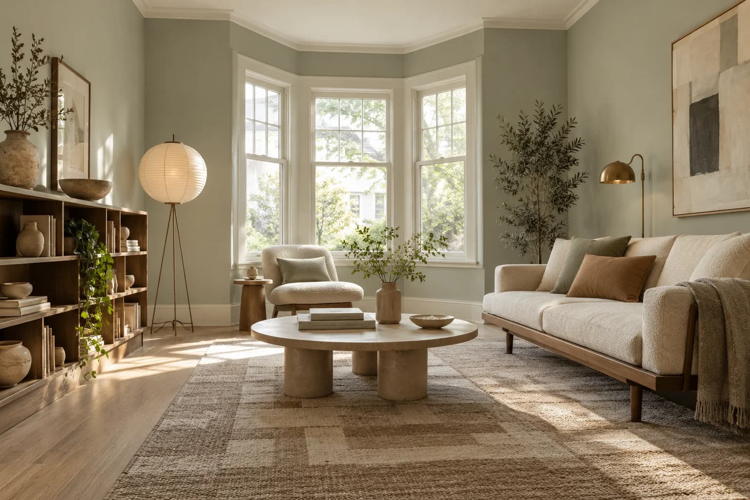 Living room featuring October Mist paint