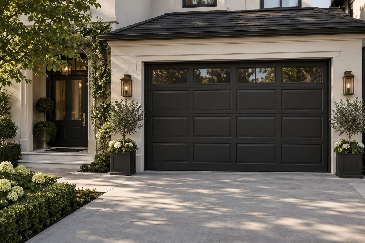 Garage door featuring Black Magic paint