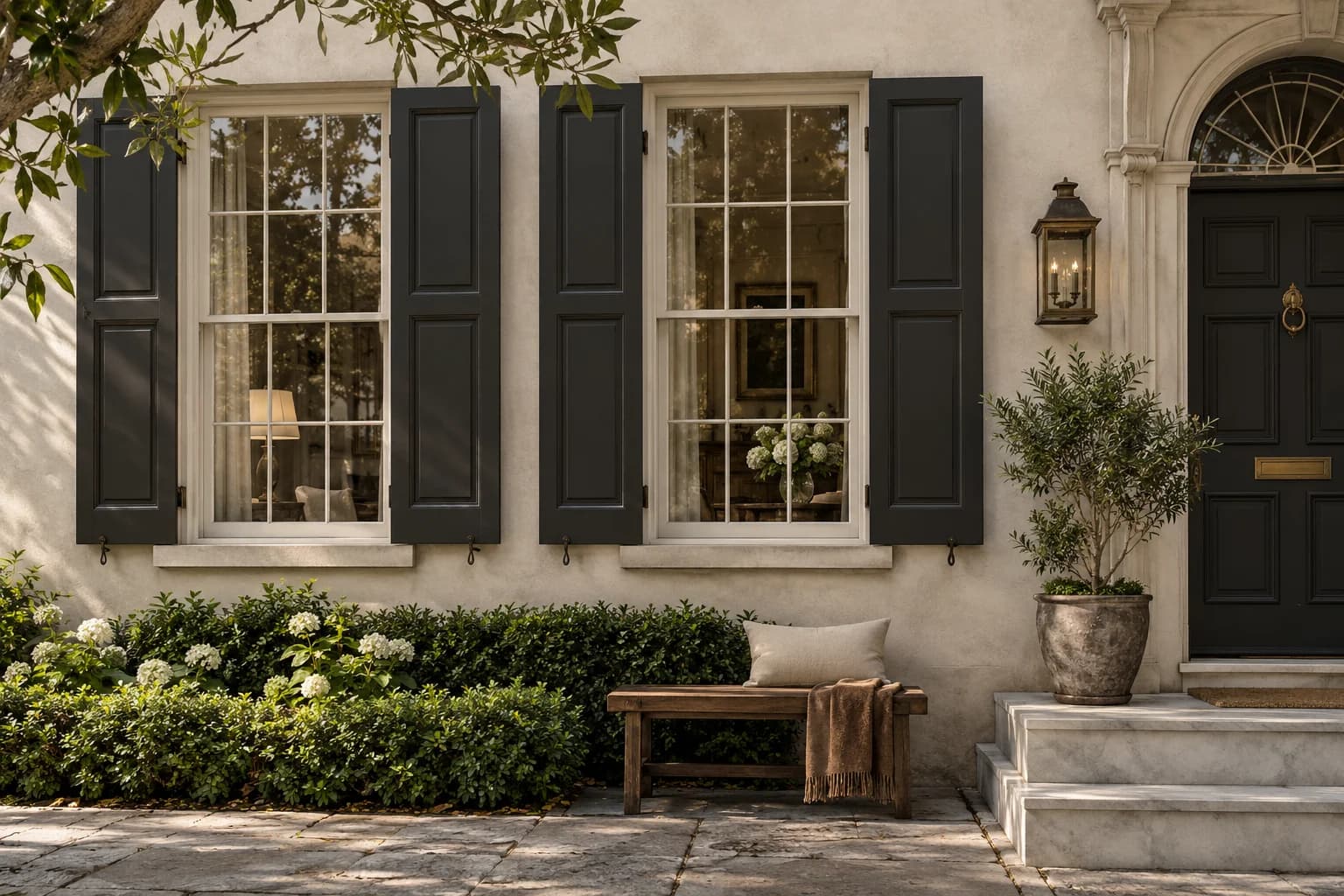 Shutters & trim featuring Black Magic paint