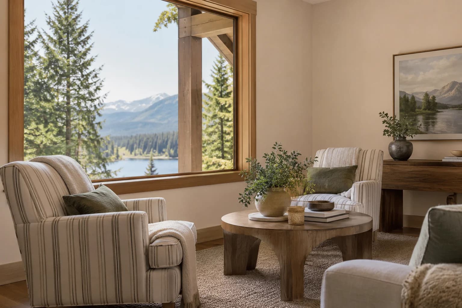 Living room featuring Cocoa Cream paint