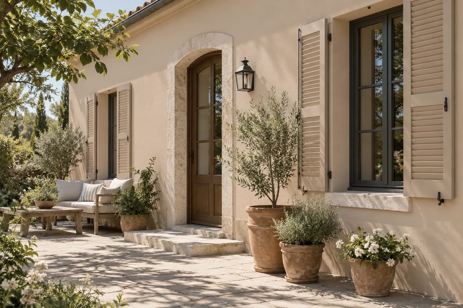 Shutters & trim featuring Cocoa Cream paint