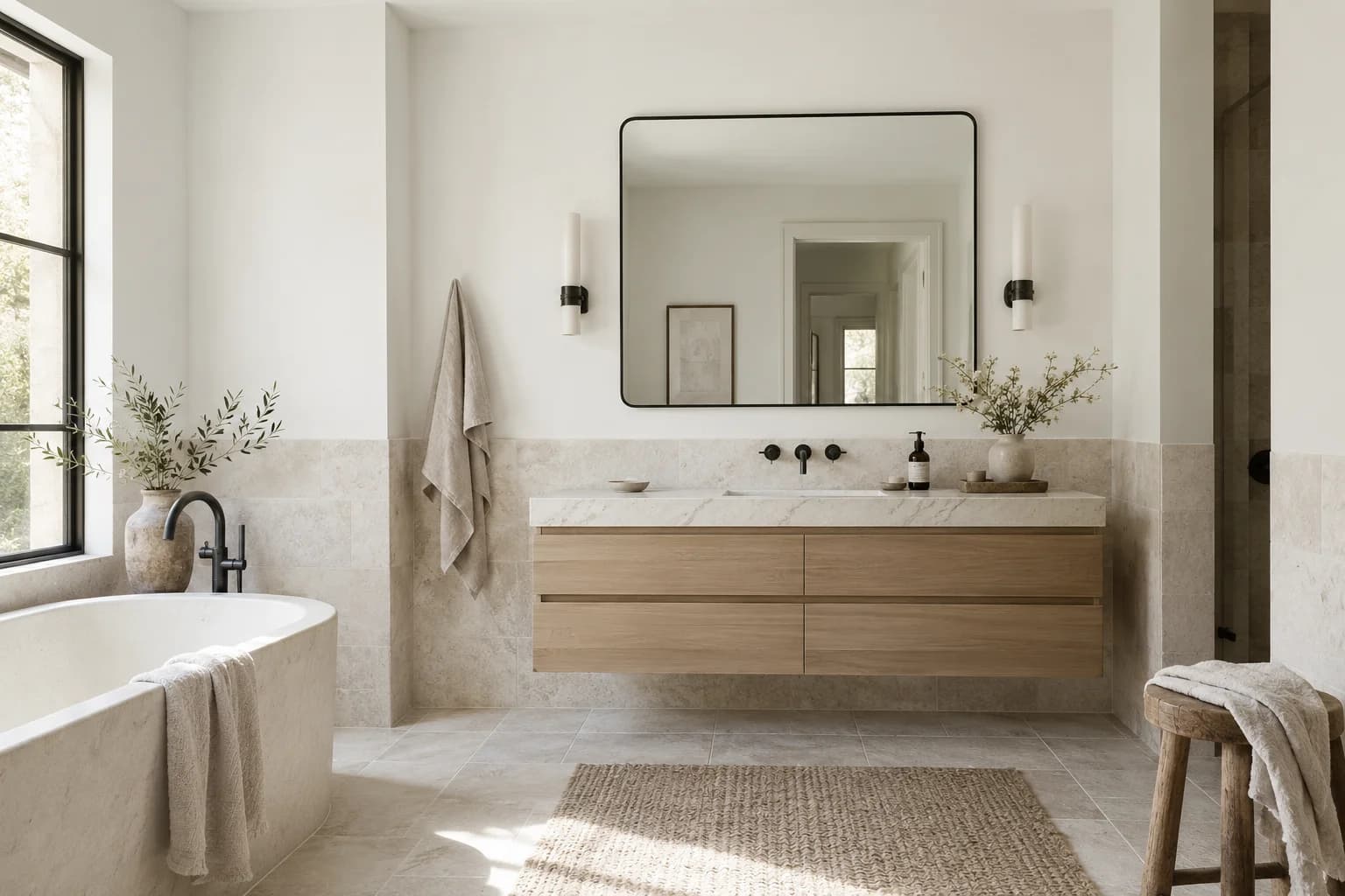 Bathroom featuring Delicate White paint