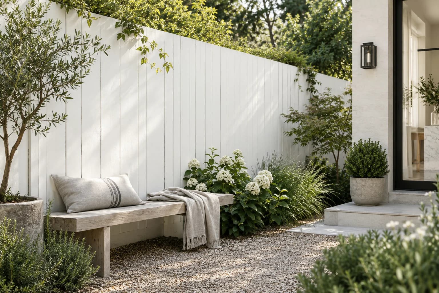 Fences & garden structures featuring Delicate White paint