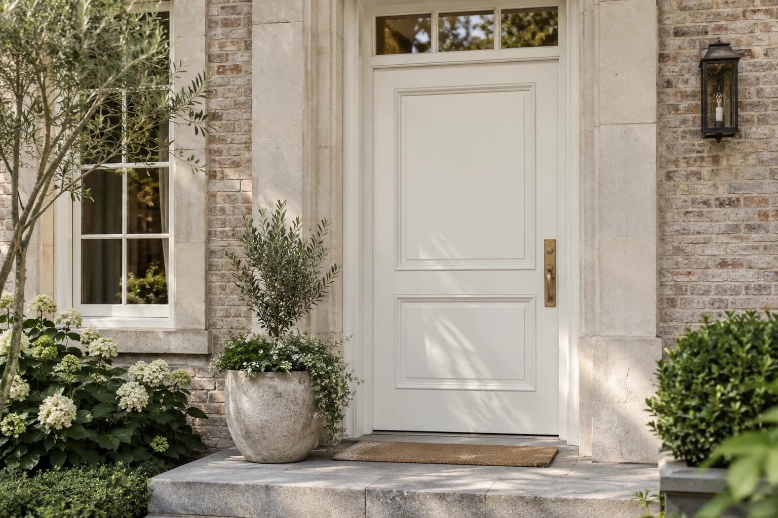 Front door featuring Delicate White paint